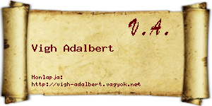 Vigh Adalbert névjegykártya